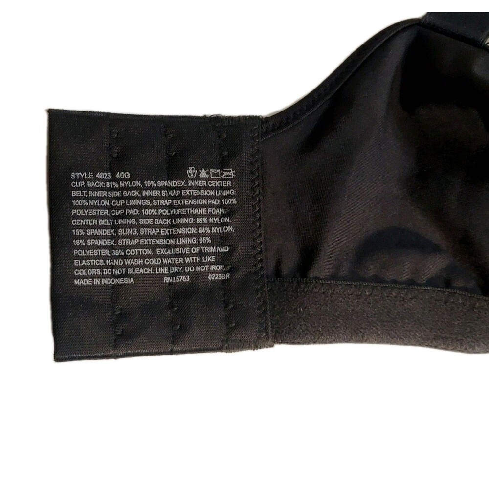 Playtex Secrets Amazing Shape Balconette Underwire Bra 4823 Molded Cup Black 40G - Picture 6 of 11
